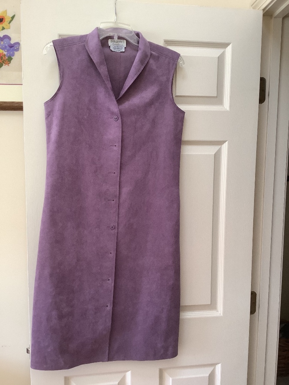 Don Sayres Vintage Lavender Washable Suede Dress